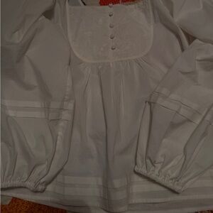 Maurices White Blouse with Pintuck Yoke